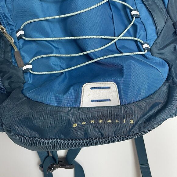 North Face Borealis Laptop Storage Bungee Cord Backpack Turquoise Blue Comfort - Picture 2 of 16